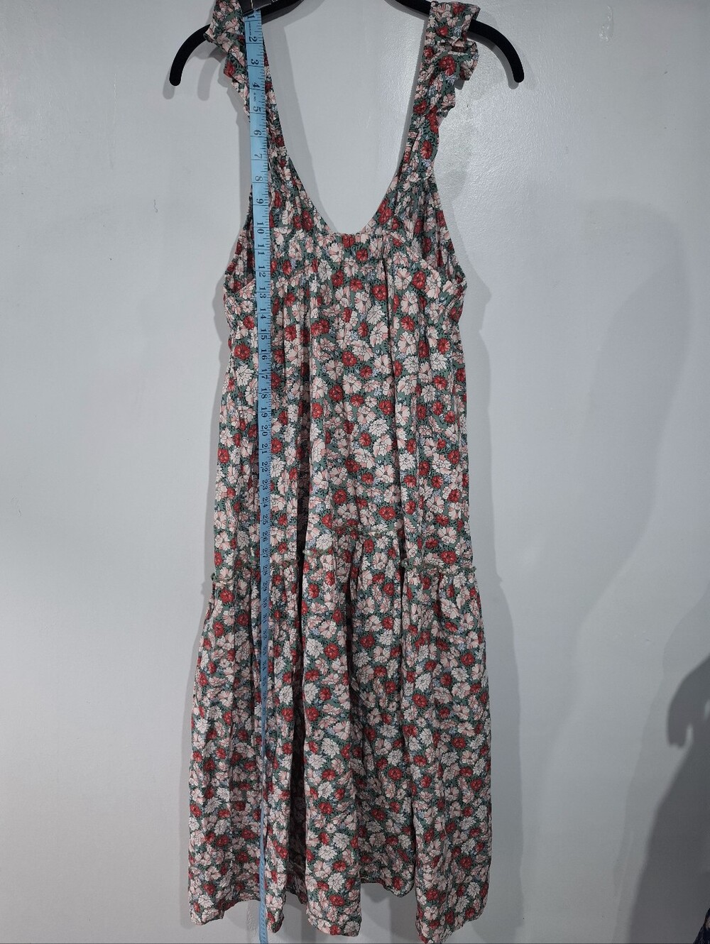 Mango Floral Maxi Dress Multicolor Ruffle Straps Tiered Sundress Cottagecore 8 - Picture 10 of 15